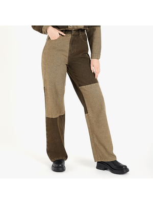 Women's Brown & Nude Co-ord Dad Jeans