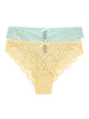 2 Pack AOL Brazilian Panties With Bralette