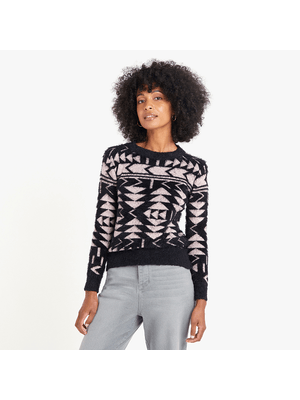 Women's Pink & Black Jaquard Knit Jersey