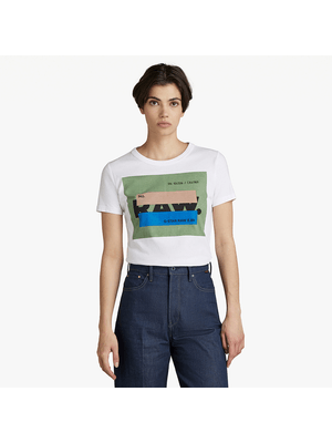 G-Star Women's White RAW Covered Long Slim Top