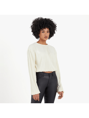 Women's Milk Boxy Plisse Top
