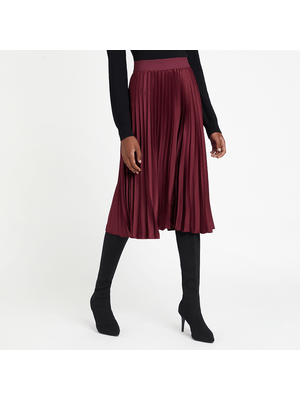 Pleated Satin Skirt