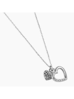 Double Heart Diamante Chain - Jewellery