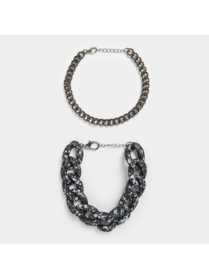 MKM Black Splatter Print Chain Set