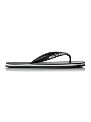 RJ Black-White Classic Rubber Flip Flop