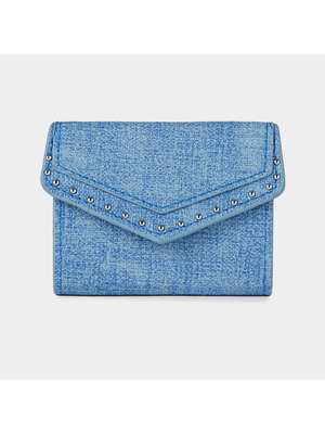 Studded Denim Envelope Cardholder