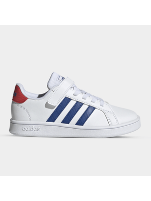Junior Pre-School adidas Grand Court White/Blue/Red Shoe